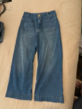 Maeve Wide-Leg Jeans in Blue Denim